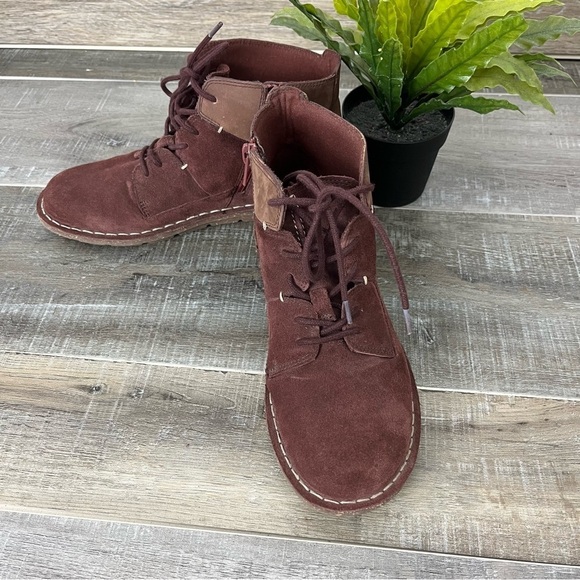 CLARKS Tamitha Key Mahogany Laced Ankle Boot Side Zipper Women’s Size 7 - Picture 8 of 16